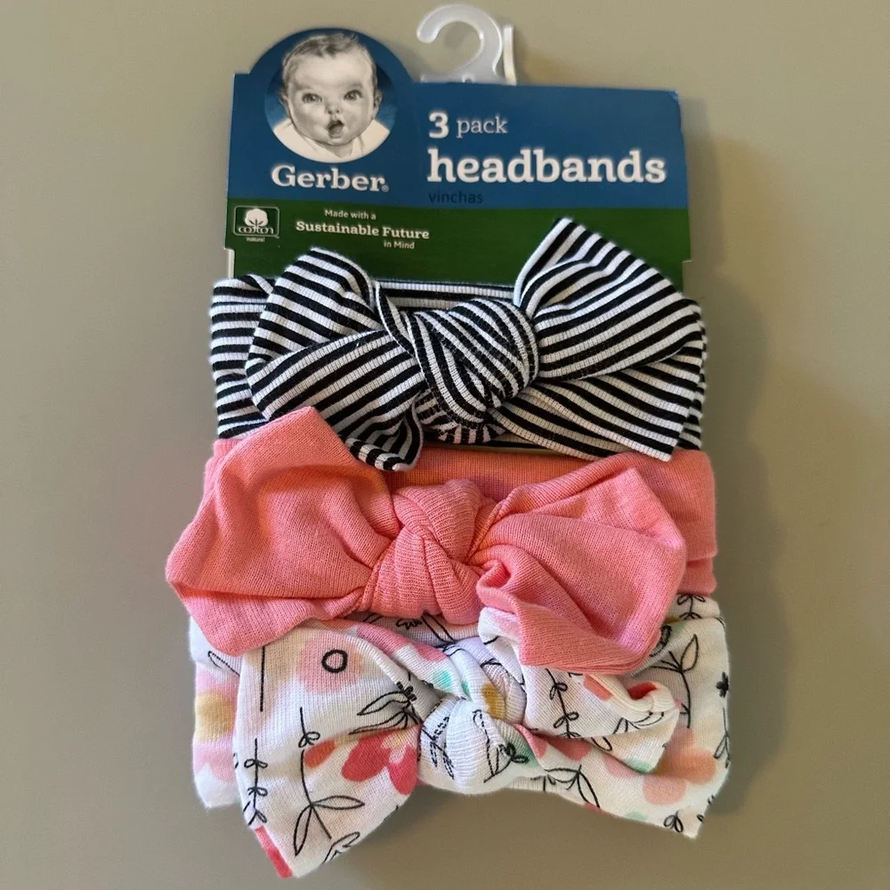 NWT Gerber Baby Girl Headbands
